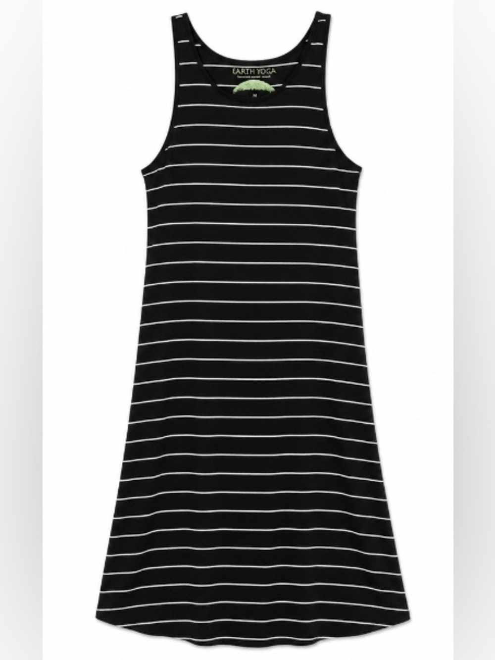 Earth Yoga • Black & White • Striped • Sleeveless • Dress • Medium